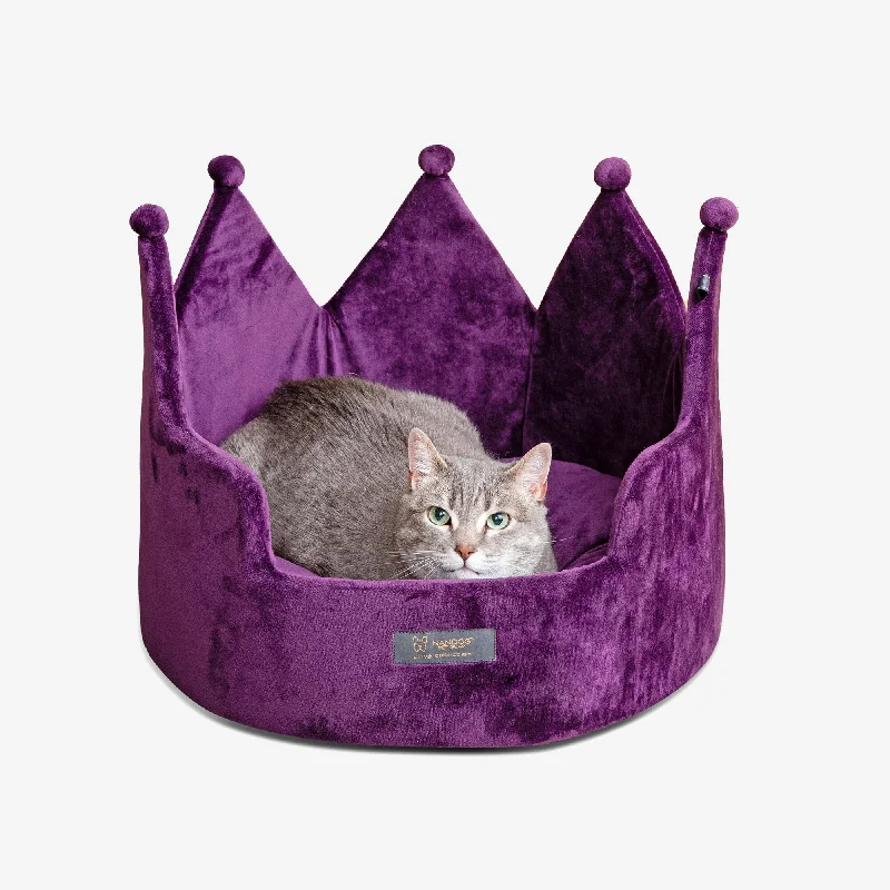 Cat hammock window perch-Crown Dog & Cat Fun Bed Cloud Prive Collection - Royal Purple