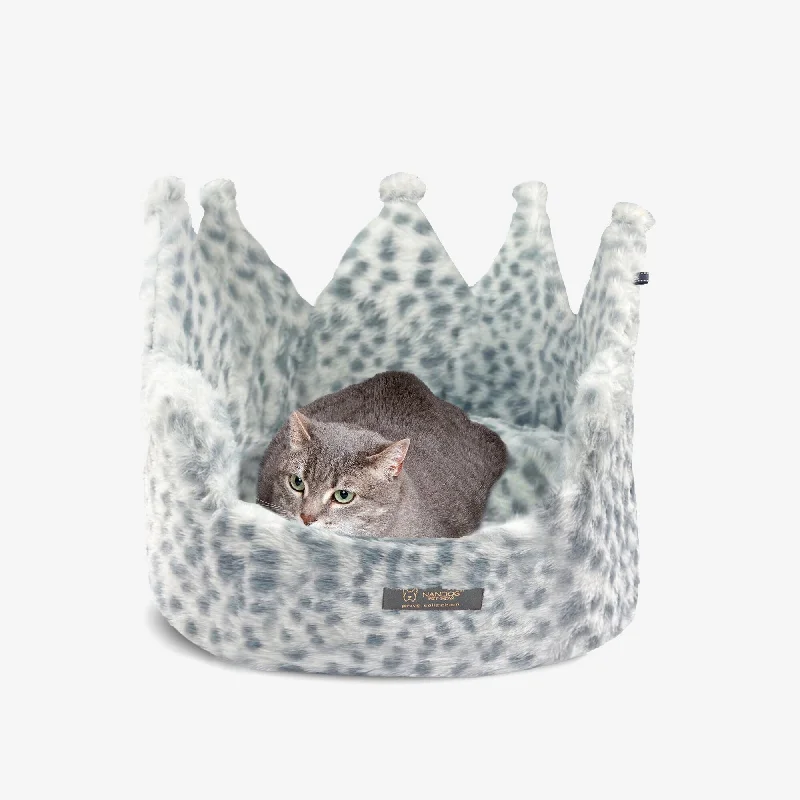 Reflective pet collar medium-Crown Dog & Cat Fun Bed Cloud Prive Collection - Snow Leopard