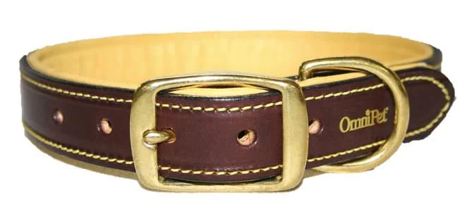 Stitched reflective collar-Deer Tan Collar, Havana Brown