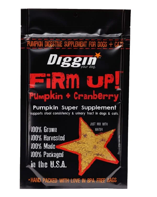 Waterproof pet dish mat-Diggin Your Dog FiRM UP!+ Cranberry Pumpkin Super Supplement (4 oz)