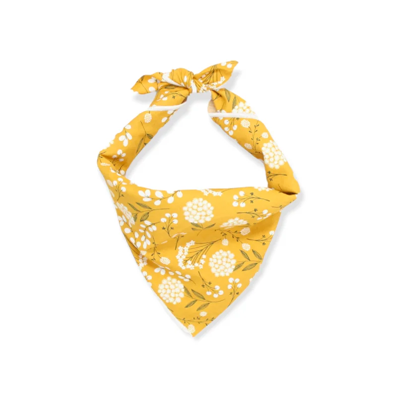 Lavender pet calming spray-Dog Bandana | Mustard Yellow Floral