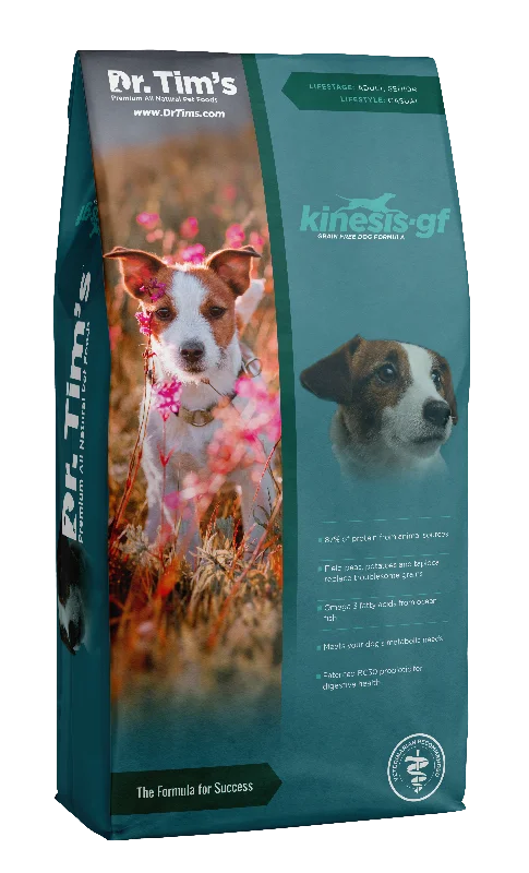 Non-skid pet food mat-Dr. Tim's Kinesis Grain Free Formula Dog Food