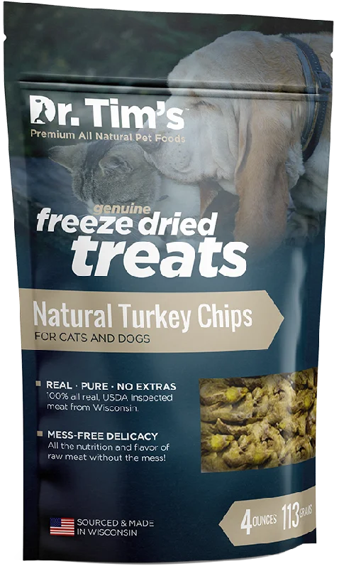 Tough pet chew ball-Dr. Tim's Natural Turkey Chips for Cats & Dogs