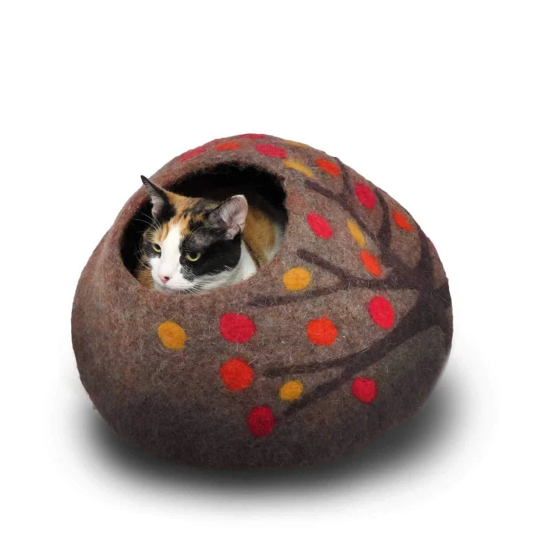 Recycled pet collar small-Eco Kitty Cave "Orange Crush"