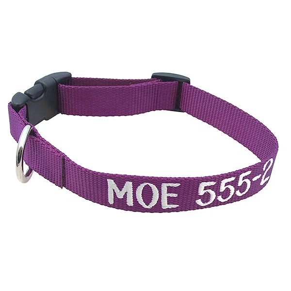 Organic hemp pet leash-Adjustable Nylon Collar - with Personalized Embroidery