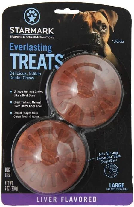 Reflective pet collar large-STARMARK Everlasting Original Domed Treats Liver flavor 2pk