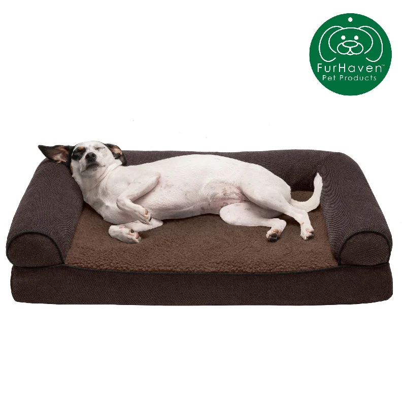 Airline-approved pet crate-Faux Fleece & Chenille Sofa-Style Pet Bed