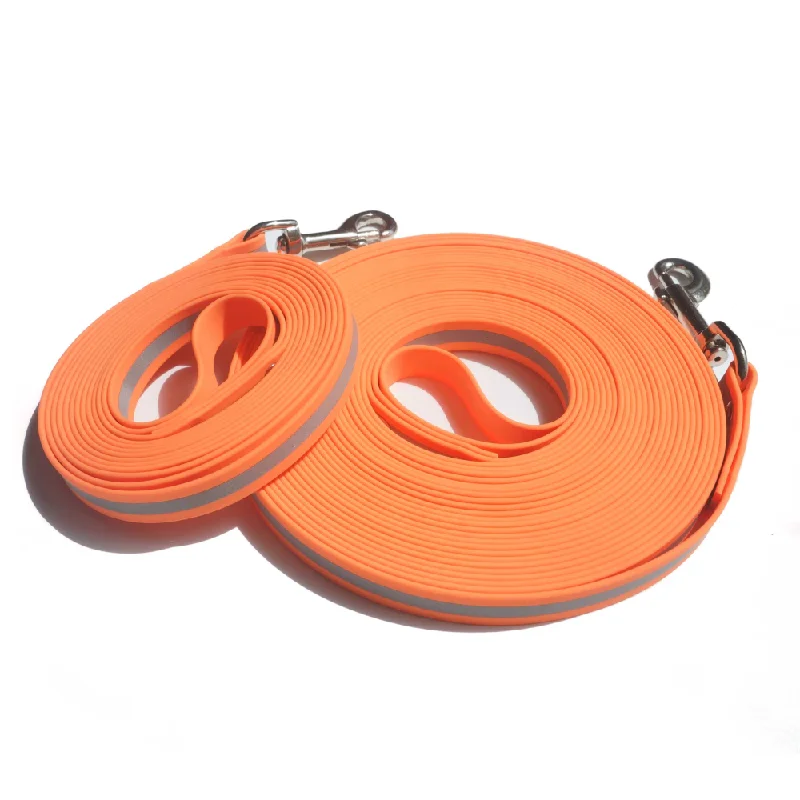 Soft cat muzzle adjustable-For The Love Of Dog Long Line Reflective Strip Leash for Dogs (Neon Orange)