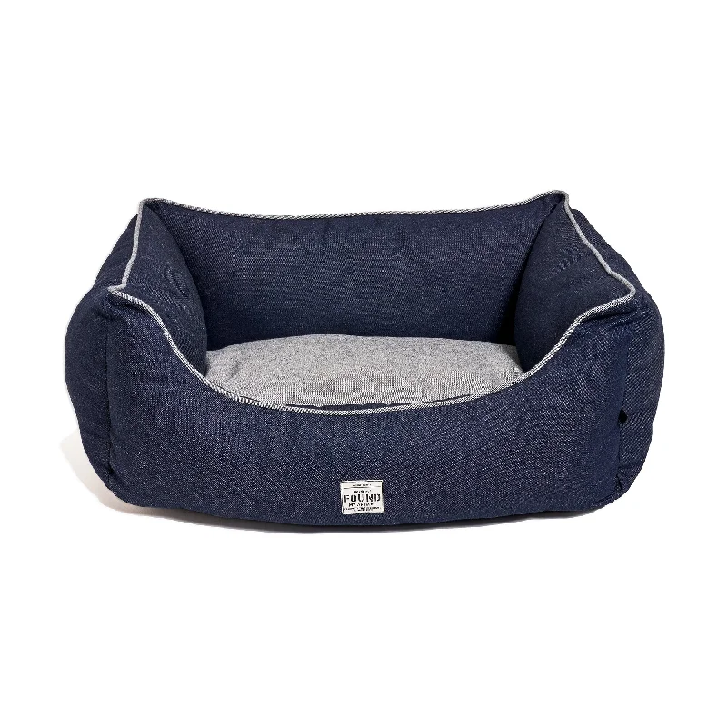 Quiet pet water dispenser-Found My Animal Denim Dog Bed