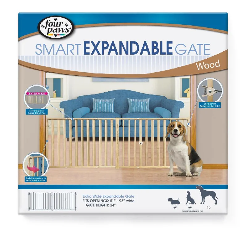 Linen pet bed cover-Four Paws® Extra Wide Expandable Dog Gate