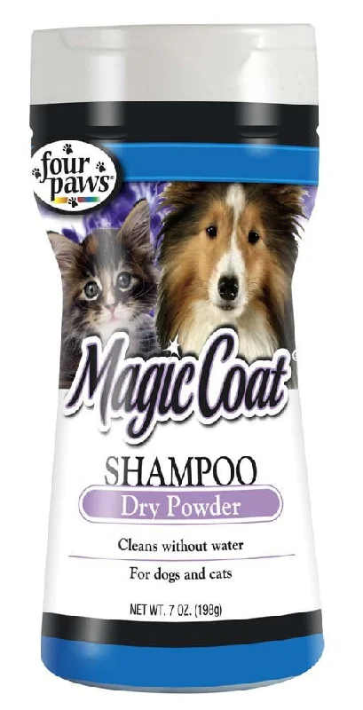 Plush orthopedic pet bed-Four Paws Magic Coat Dry Shampoo Powder for Dogs and Cats 7oz