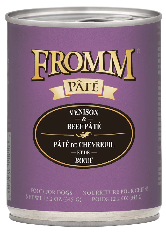 Dual-sided pet grooming tool-Fromm Venison & Beef Pate' Canned Dog Food 12oz