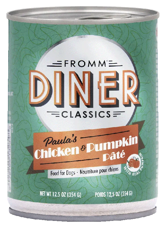 Recycled pet collar small-Fromm Diner Classics Paula's Chicken & Pumpkin Pâté Dog Food