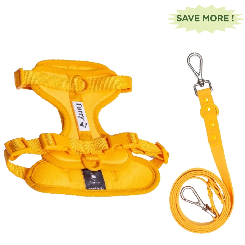 Remote control pet toy-Furry & Co Bold Harness and Leash for Dogs Combo (Mango) - M