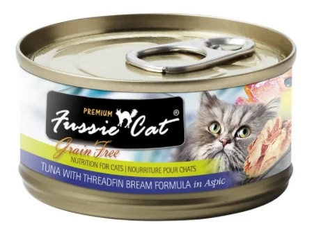 Quiet pet water fountain-Fussie Cat Grain Free Premium Tuna with Threadfin Bream in Aspic Canned Cat Food (2.82-oz, single can)