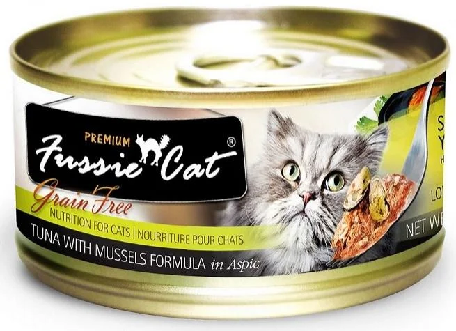 Eco-friendly pet leash large-Fussie Cat Premium Tuna with Mussels Formula in Aspic Canned Food