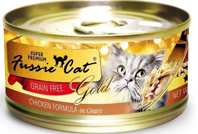 Lightweight pet stairs-Fussie Cat Super Premium Grain Free Chicken Formula in Gravy Canned Food (2.8-oz, single can)