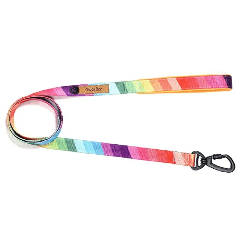 Reinforced pet crate large-Glucklich Heavy Duty Printed Leash for Dogs (Rainbow)