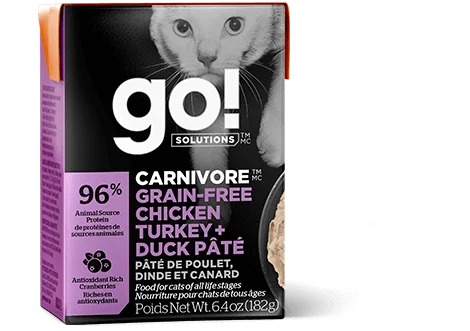 Machine washable pet cover-Go! Carnivore Grain Free Chicken, Turkey + Duck Pate for cats 