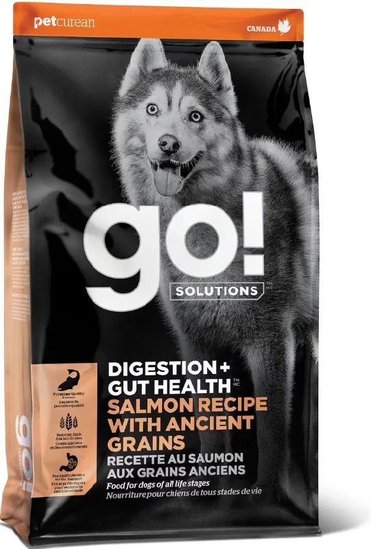 Grain-free dog treat-Go! Solutions Digestion + Gut Health Ancient Grains Salmon Recipe Dry Dog Food