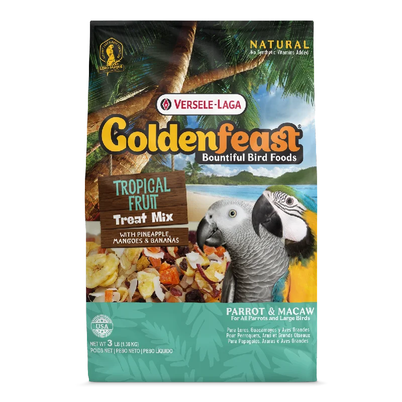 Bamboo cat litter scoop-Goldenfeast Tropical Fruit Treat Mix Bird Food for Parrots, Macaws, Cockatoos, and Large Birds