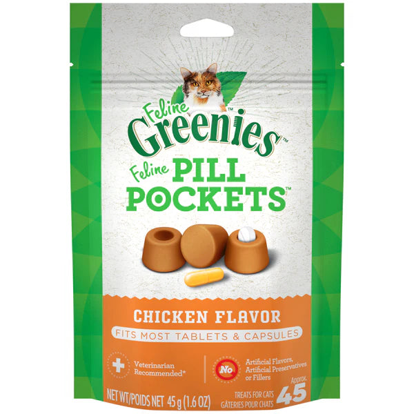 Travel-size pet comb-Greenies Pill Pockets Feline Chicken Flavor Cat Treats