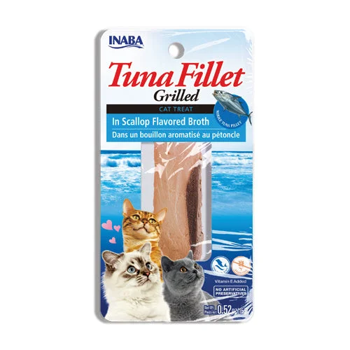 Ceramic pet water bowl-INABA Grilled Tuna in Scallop Flavored Broth for cats