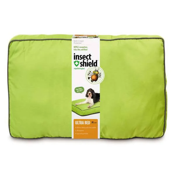 Tea tree pet shampoo-Insect Shield Ultra Dog Bed Green Medium 36 Inch