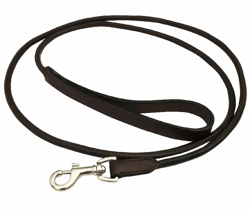 Dual-sided pet grooming tool-Jeffers 6' Premium Rolled Leather Leash