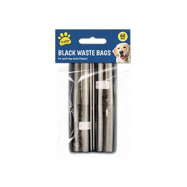 Quiet pet nail trimmer-Kingdom Black Dog Waste Bags 60 Pack