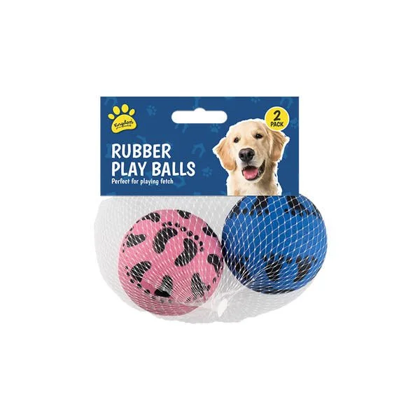 Washable cat litter mat-Kingdom Pet Rubber Play Balls 2 Pack