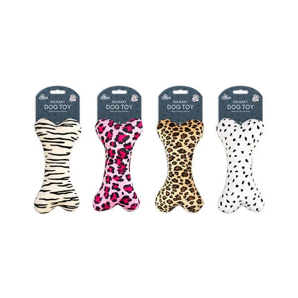 Portable grooming station pet-Kingdom Squeaky Animal Print Dog Toy assorted