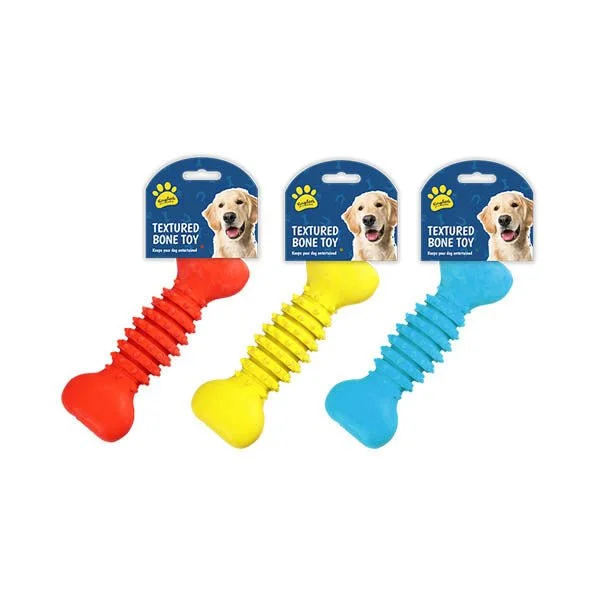 Spill-proof pet water bowl-Kingdom Textured Bone Toy