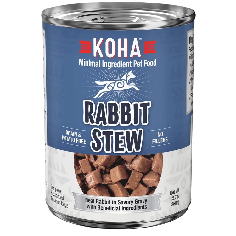 Recycled pet collar small-Koha Minimal Ingredient Rabbit Stew for Dogs (12.7 oz)