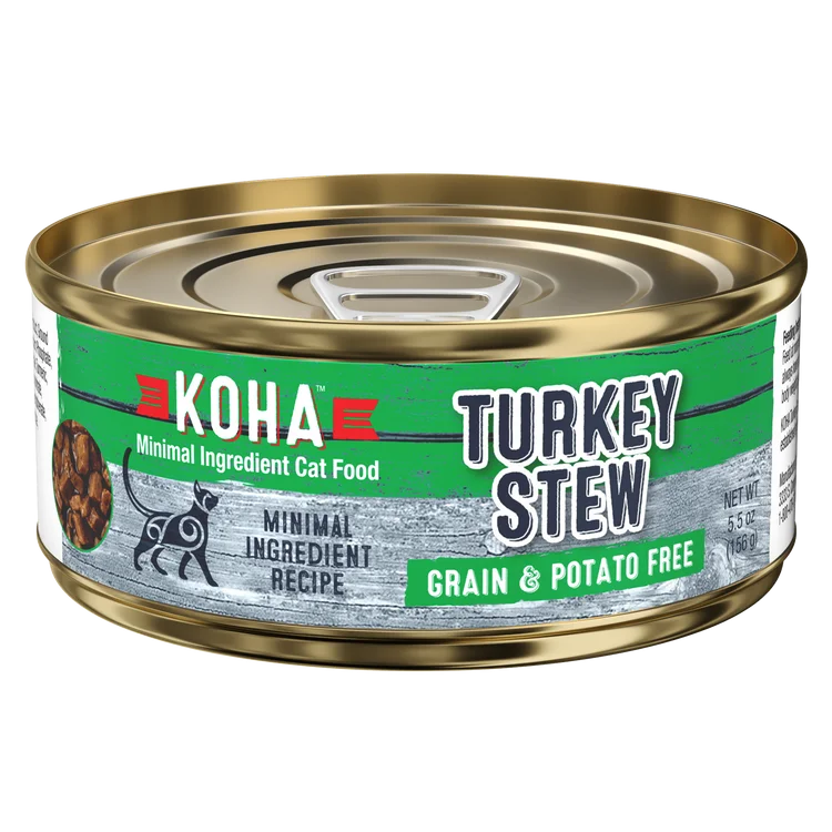 Electric pet warming mat-Koha Minimal Ingredient Turkey Stew for Cats (5.5 oz.)