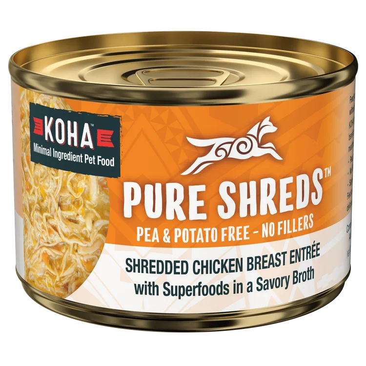 Motion-activated pet fountain-Koha Pure Shreds Shredded Chicken Breast Entrée for Dogs (5.5 oz)