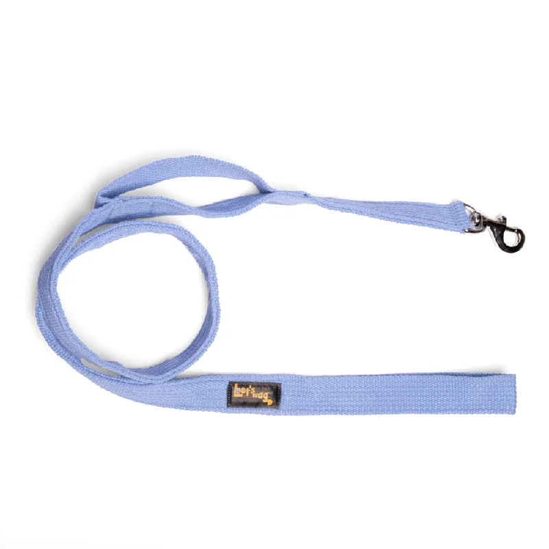 Recycled material pet toy-Let's Wag Double Handle Fabric Leash for Dogs (Sky Blue)