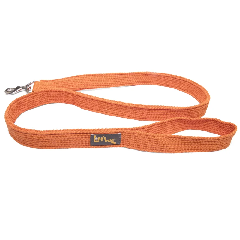 Grain-free dog treat-Let's Wag Single Handle Fabric Leash for Dogs (Orange)