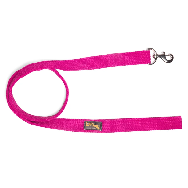 Detachable pet grooming comb-Let's Wag Single Handle Fabric Leash for Dogs (Pink)