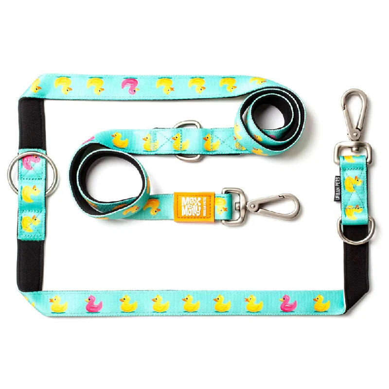 Puzzle feeder pet toy-Max & Molly Ducklings Multi-Function Leash for Dogs (Blue)