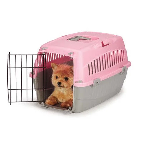 Cat perch window sturdy-Medium Pink Plastic Carry Me Travel Dog Crate