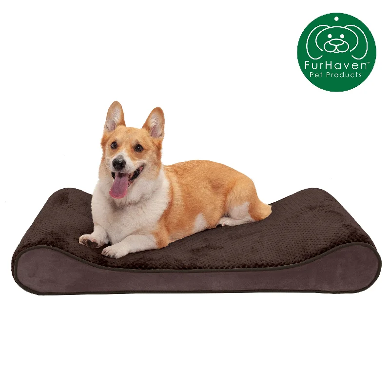 Bamboo fiber pet bed-Memory Foam Minky Plush & Velvet Lux Lounger Pet Bed