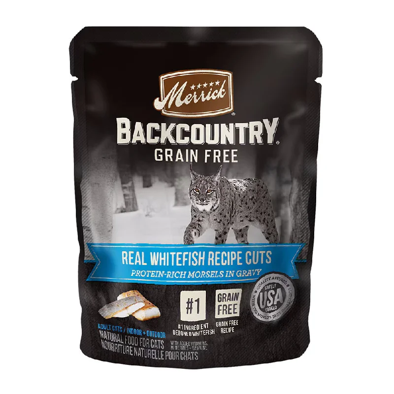 Removable pet bed cover-MERRICK BACKCOUNTRY CAT REAL WHITEFISH CUTS 3oz