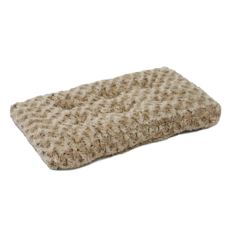 Textured pet bowl mat-MidWest QuietTime Deluxe Ombre Swirl Taupe to Mocha Pet Bed