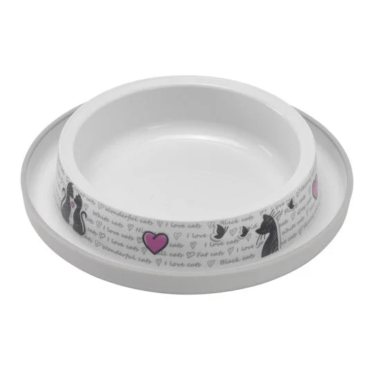 Small pet exercise toy-Moderna Trendy Dinner X-Small Cats in Love Bowl