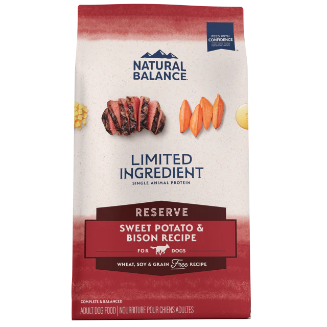 Textured pet bowl mat-Natural Balance Limited Ingredient Reserve Grain Free Sweet Potato & Bison Recipe Dry Dog Formula