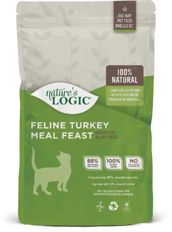 Portable pet water canister-Nature’s Logic Feline Turkey Meal Feast Dry Cat Food