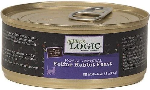 Organic pet ear wash-Nature's Logic Feline Rabbit Dinner Feast Canned Cat Food