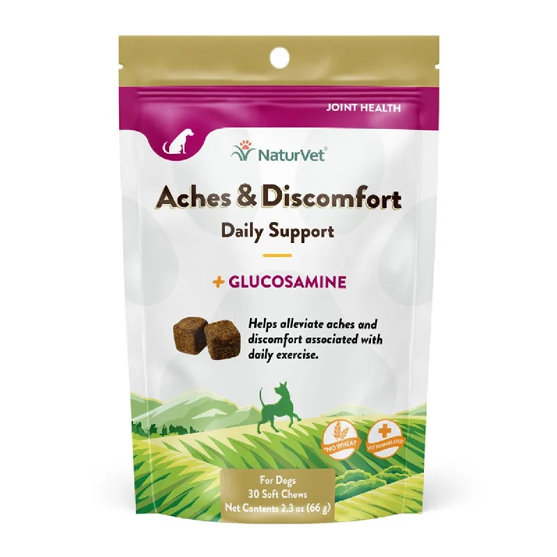 Compact pet travel kennel-NaturVet Aches & Discomfort Soft Chews for Dogs (30 Count)