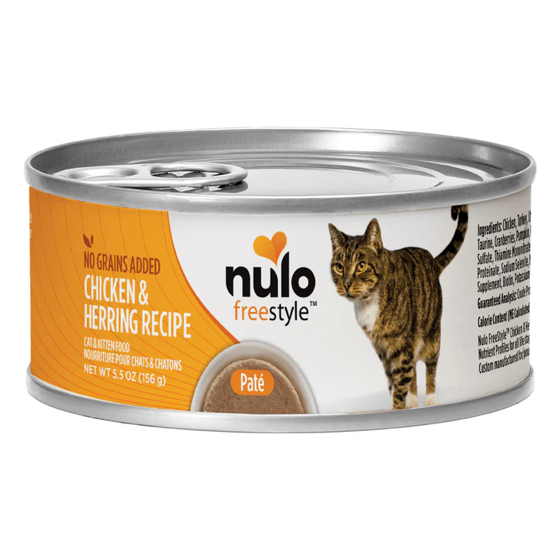 Custom pet water bowl-Nulo Freestyle Chicken & Herring recipe Pate' cat food